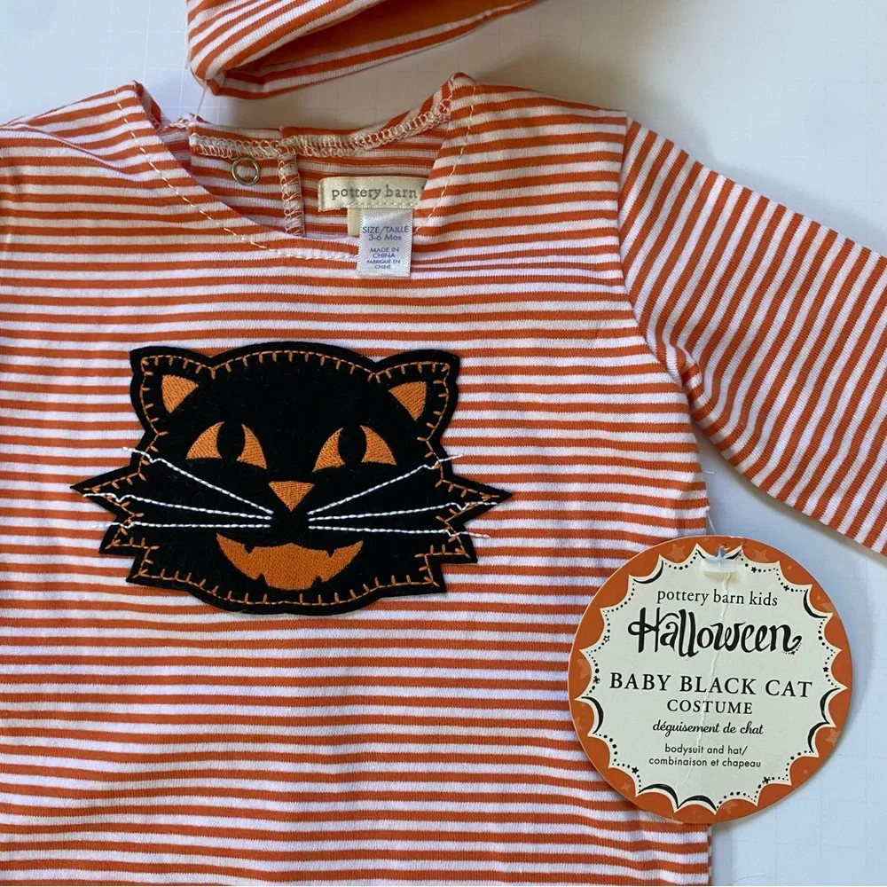 Pottery Barn Kids Halloween Outfit Size 3 6 Months NWT 2 Piece Matching Hat NEW